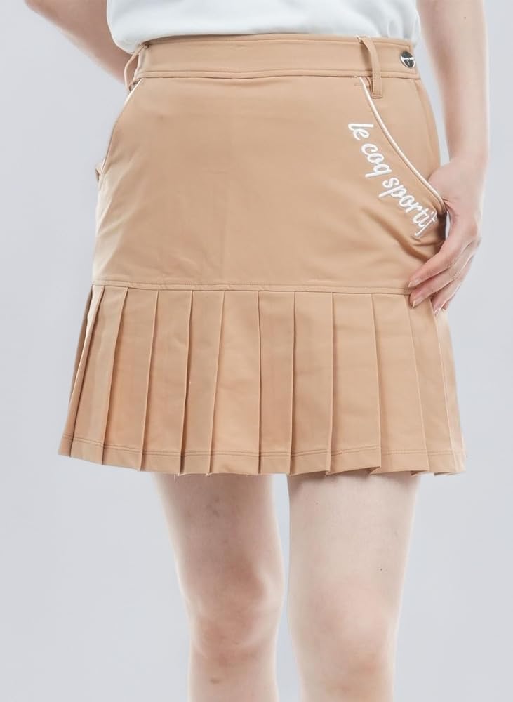 ルコックゴルフ　Sサイズ　春夏ストレッチスカート  ストライプ　イエロー New Skirt COLLECTION | ルコックスポルティフ ゴルフ [le coq
